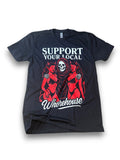 Support Your Local Whorehouse | Funny Men's Black Graphic T-Shirt